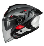 Cumpara ieftin Casca open face motociclete MT Cosmo SV Silence B2 negru/gri lucios (ochelari soare integrati) &ndash; tip viziera: MT-V-37 L (59/60cm)