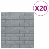 Tapet perete autocolant 3D, 20 buc., antracit, model caramizi