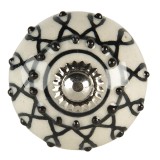 Cumpara ieftin Buton mobilier ceramica alba neagra &Oslash; 4x3 cm / S3 cm