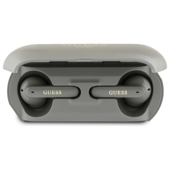Casti True Wireless Stereo, Bluetooth - Guess Earbuds Elongated Metallic Printed Logo (GUTWSC2MCDSE) - Grey