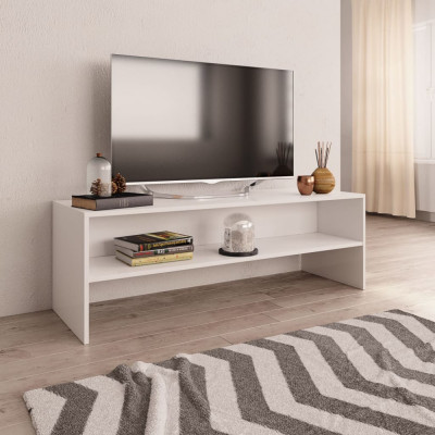 Comoda TV, alb, 120 x 40 x 40 cm, lemn prelucrat foto