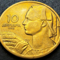 Moneda istorica 10 DINARI / DINARA - YUGOSLAVIA, anul 1955 * cod 4070