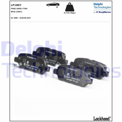 DELPHI LP1807 set placute frana,frana disc foto