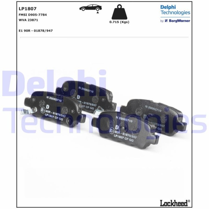 DELPHI LP1807 set placute frana,frana disc