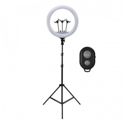 Lampa circulara LED,diametru 53 cm,trepied 200 cm si telecomanda Bluetooth pentru telefon foto