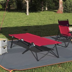 vidaXL Pat pliabil pentru camping Roșu 206 x 76 x 74 cm Tafeta Oxford
