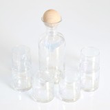 Set decantor 1200 ml cu 6 pahare 260 ml si dop din lemn