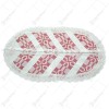 Servetel artizanat oval din bumbac 45&times;25 CM Alb/Rosu