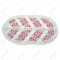 Servetel artizanat oval din bumbac 45&times;25 CM Alb/Rosu