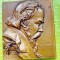 G73-I-Placheta- Compozitorul Johannes Brahms 1833- 1897 bronz masiv aurit.