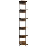 HOMCOM Bibliotecă cu 6 Rafturi, Finisaj Lemn Maro | Aosom Romania