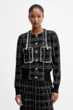 Silvian Heach cardigan SALONICCO culoarea negru, GPA25046CD