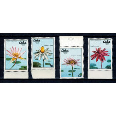 Cuba 1979 - Flori de apa, flora, serie neuzata