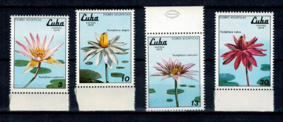 Cuba 1979 - Flori de apa, flora, serie neuzata foto