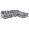 VidaXL Canapea modulară pouffe pentru 4 persoane care se transformă &icirc;n canapea din țesătură gri deschis