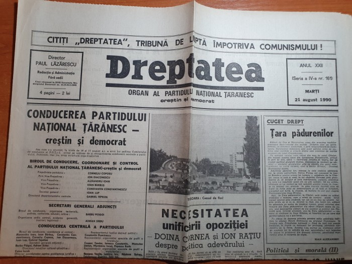 ziarul dreptatea 21 august 1990