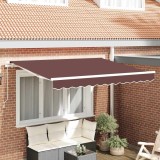 vidaXL Cortina Retractabilă Maro 350 x 200 cm Poliester, Aluminiu