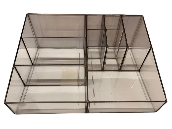 Organizator cosmetice sau birou cu 9 compartimente, acrilic, 25x19x9 cm, M Deco