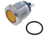 Lampă LED galbenă plată 24V NINIGI &Oslash;19mm alamă control