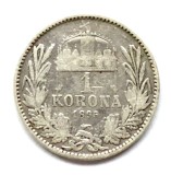 UNGARIA 1 COROANA KORONA KRONEN 1895 VF++ ARGINT