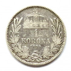 UNGARIA 1 COROANA KORONA KRONEN 1895 VF++ ARGINT