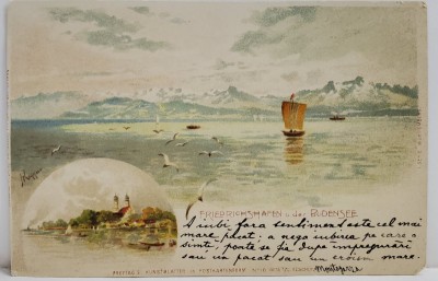 FRIEDRICHSHAFEN O DER BODENSEE , CARTE POSTALA ILUSTRATA , CROMOLITOGRAFIE , CLASICA foto