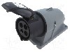 Conector alimentare AC, IEC 60309, IP44, {{Curent nominal}}, 500V AC, 4 pini, AMPHENOL - 2CMA193131R1000