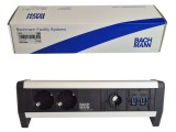 Priza multiplă de birou Bachmann 902.1008, 2 prize Schuko și 4 porturi USB, nouă