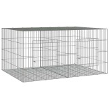 Cumpara ieftin Cusca pentru iepuri, 2 panouri, 110x79x54 cm, fier galvanizat