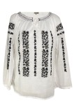 Bluza dama R 25, marime M, alb/negru, Bumbac