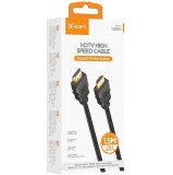 Cablu HDMI High Speed X-Start 4K Ultra HD, 1.5 Metri, Model HD004, Rezolutie 2160P 60Hz, Conectori Tata-Tata, PVC si Aliaj