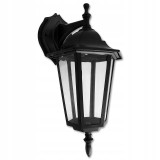 Aplică Perete Exterior MasterLED, E27, Max 60W, IP44, Aluminiu+Sticlă, Negru, 155x210x380mm