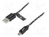 Cablu USB A mufa, USB B micro mufa, {{Versiune}}, lungime 1m, gri, LOGILINK - CU0132