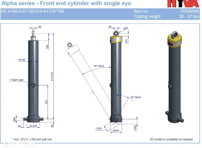 Cilindru Basculare Hyva 70546596 FE A169-5-07130-019-K1774