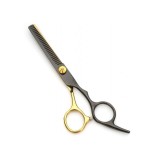 Cumpara ieftin Foarfeca pentru filat, din inox, lungime 17 cm, negru auriu