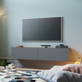 Comoda TV Dello, Pakoworld, 140x31.5x29.5 cm, PAL/MDF, maro/antracit