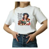 Tricou Dama alb, inspiratie Retro American, gluma sarcastica, marimea M