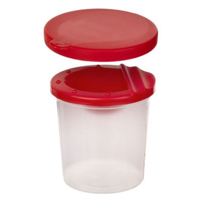 Pahar Curățare Pensule, Transparent, Capac Roșu, Capacitate 300ml foto
