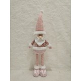 Figurina Craciun, Flippy, Mos Craciun, Picioare Telescopice, Inaltime Reglabila 44-54cm, Roz