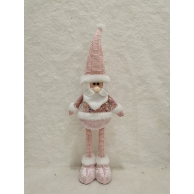 Figurina Craciun, Flippy, Mos Craciun, Picioare Telescopice, Inaltime Reglabila 44-54cm, Roz foto