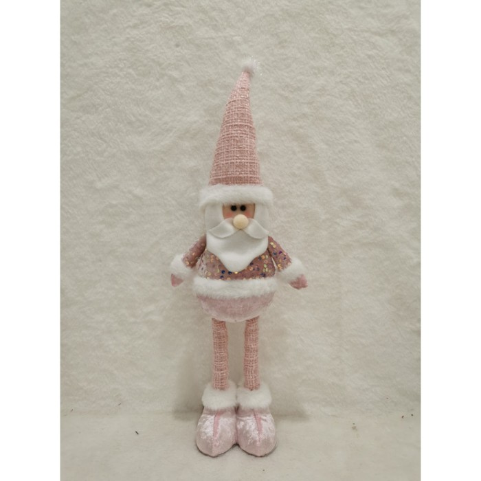 Figurina Craciun, Flippy, Mos Craciun, Picioare Telescopice, Inaltime Reglabila 44-54cm, Roz