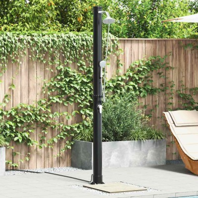 vidaXL Duș solar de exterior Negru 217 cm PVC și aluminiu 42003413 foto