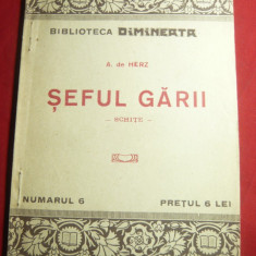 A.De Herz- Seful Garii -Prima Ed -Colectia Dimineata nr.6 ,interbelica ,64 pag