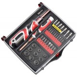 Trusa 37 Piese Chei Tubulare si Surubelnite, Set scule auto, atelier, garaj, trusa portabila