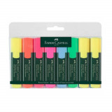 Set 8 Textmarkere 1548 Faber-Castell, Culori Diverse, Evidentiator Faber-Castell, Evidentiator 1548, Evidentiatoare Faber-Castell, Markere Faber-Caste