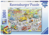 Cumpara ieftin Puzzle Utilaje In Oras, 100 Piese, Ravensburger