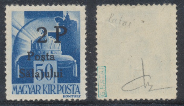 1945 Posta Salajului timbru local neuzat 2P/50f autentic MNH tiraj 250 exemplare