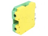 Conector de &Icirc;mbinare Șine 50mm2, 1 Pista, 2 Borne, Galben-Verde