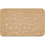 Covoras pentru baie antiderapant, flippy, uscare rapida, model 3d piatra, 40x60 cm, bej