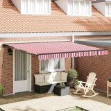 vidaXL Cortina Retractabilă Stripe Roșu și Alb 400x300 cm țesătură 3330557